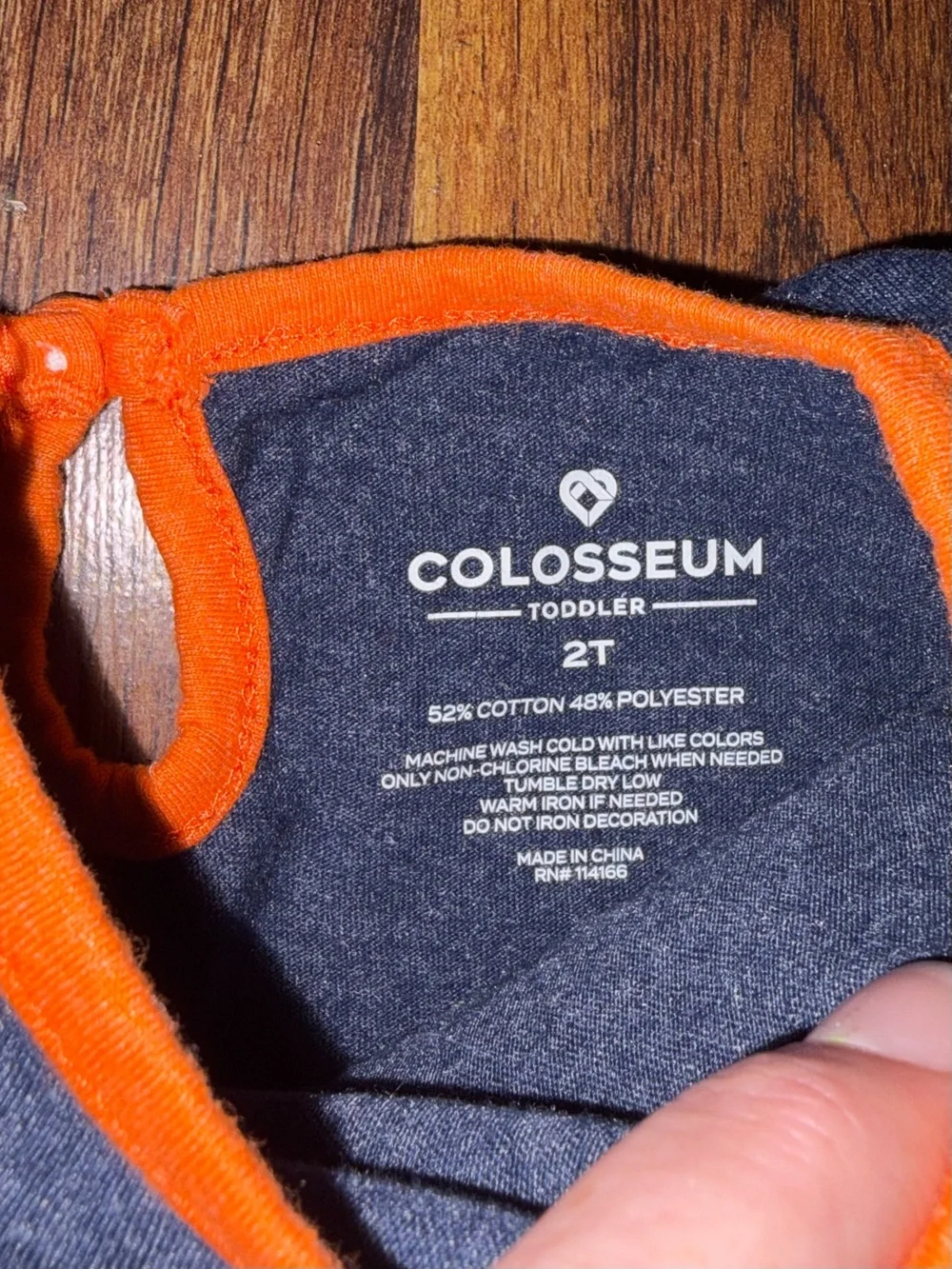 Colosseum Navy Tee Dress with Bright Orange Trim